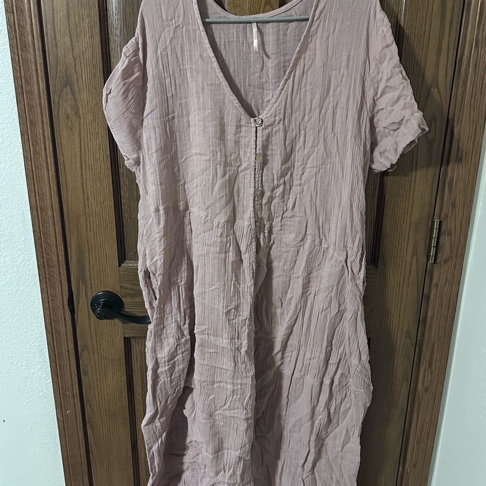 Pink Linen Free People dress
